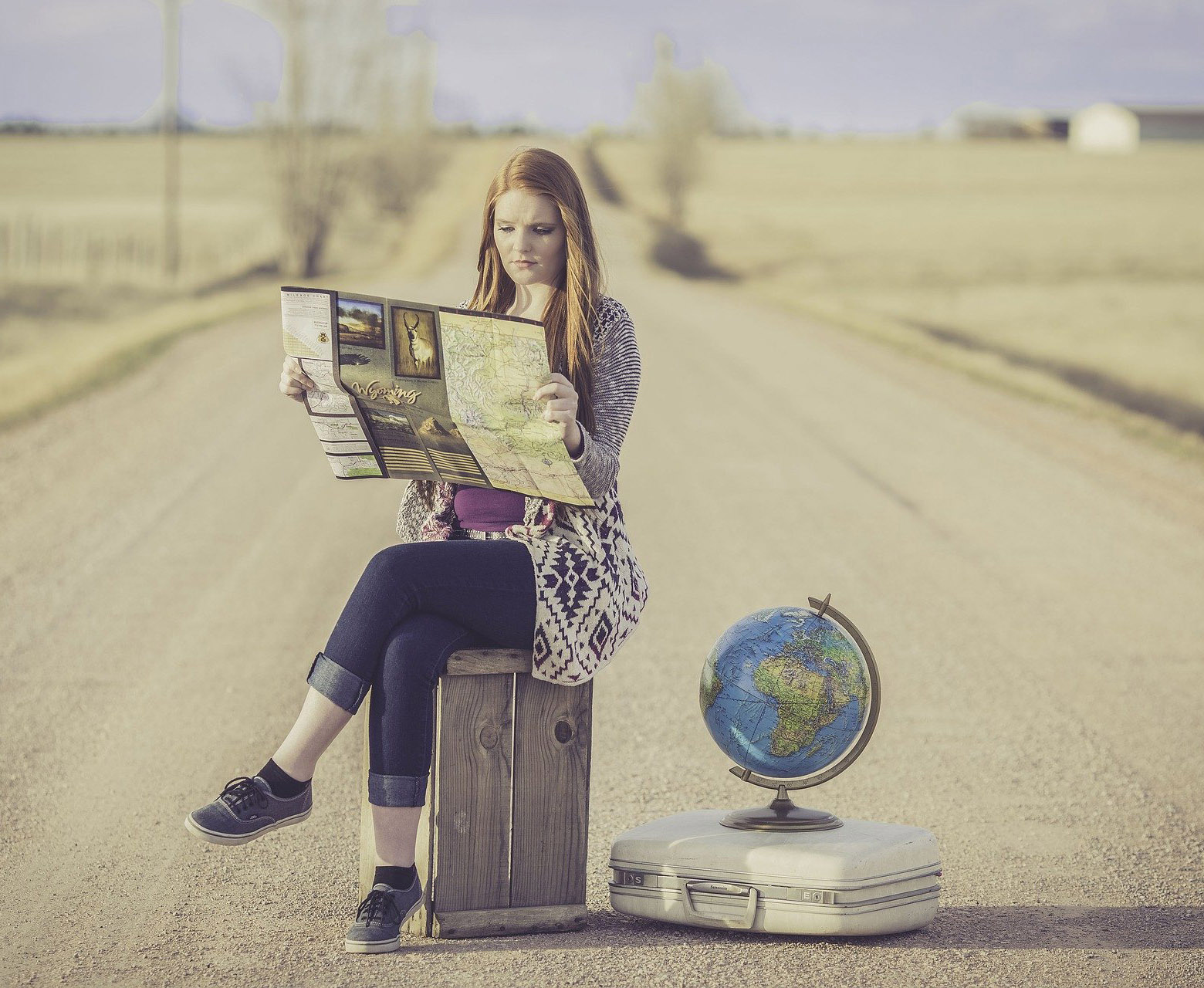 Girl with map